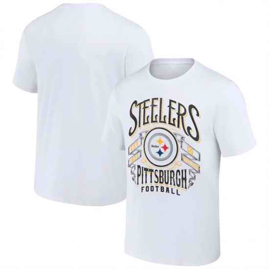 Men Pittsburgh Steelers White X Darius Rucker Collection Vintage Football T Shirt
